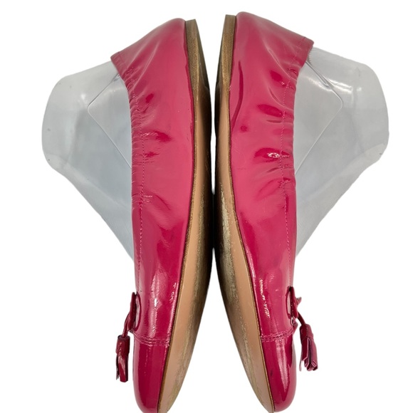 Prada Calzature Donna Patent Leather Tassel Bow Ballet Flats Pink 8 - Picture 7 of 13